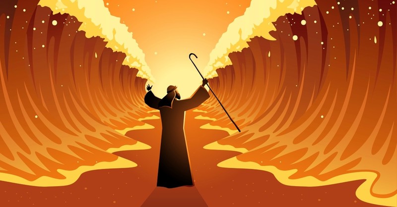 moses parting red sea