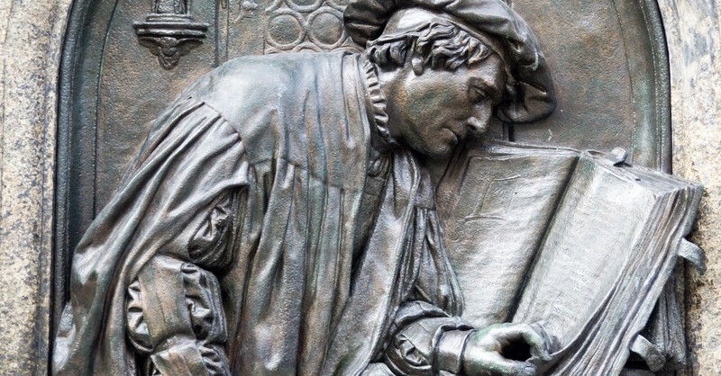 martin luther reading Bible statue for reformation day