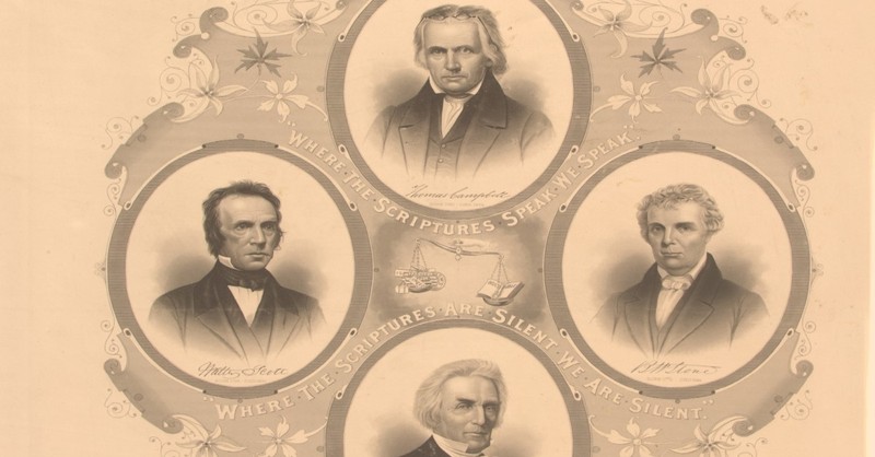 engraving of american restoration movement founders to illustrate church of christ origins