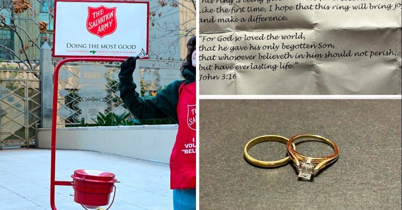 Widow Drops Her Wedding Rings and a Note into a Salvation Army Kettle and Starts Something Big