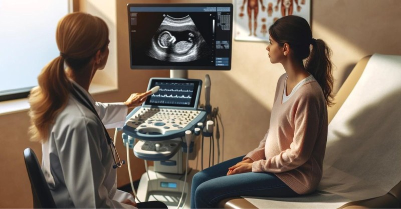 Woman in a Doctor's Office Looking at Ultrasound Results; what does the Bible say about abortion?