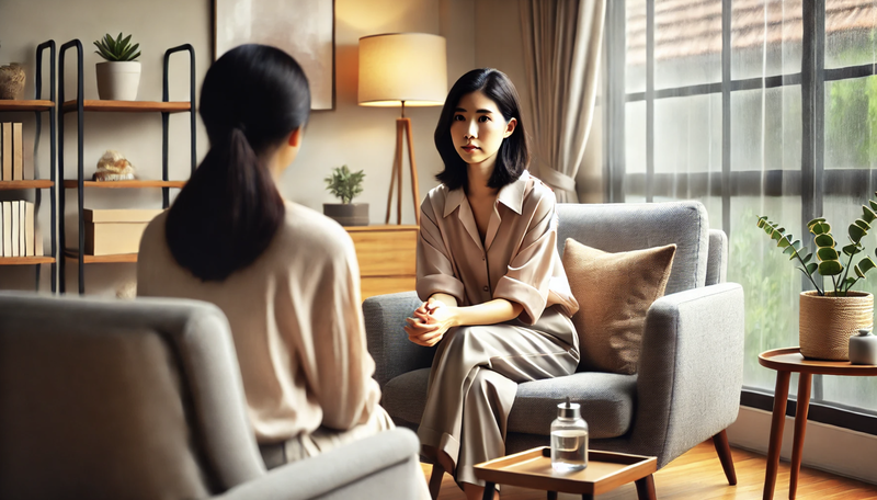 asian women in therapy, AI