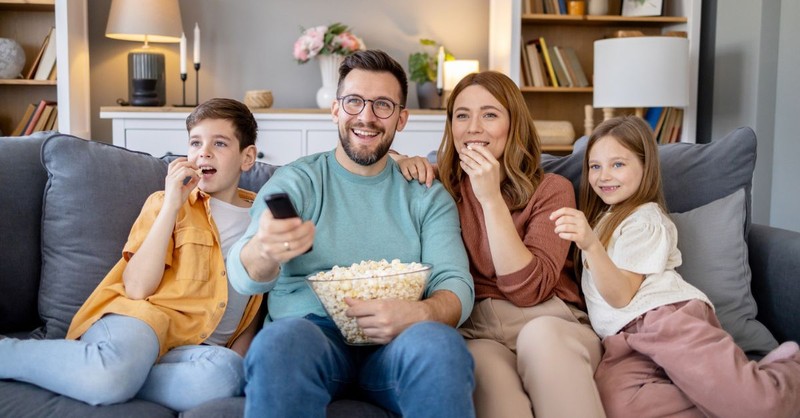 Movie night; family watching movie; movies