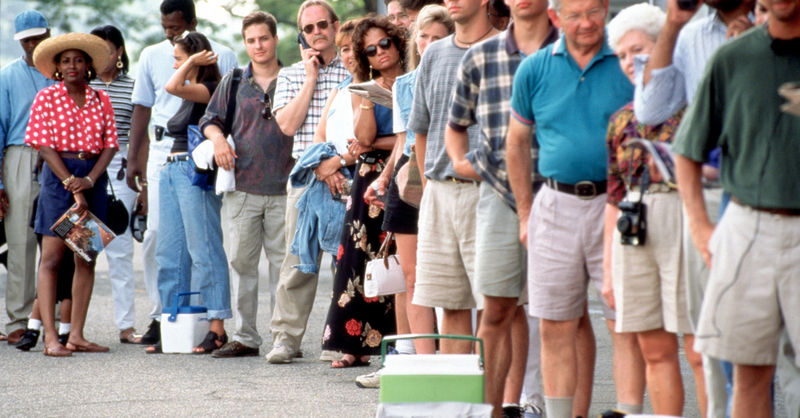 People waiting in line