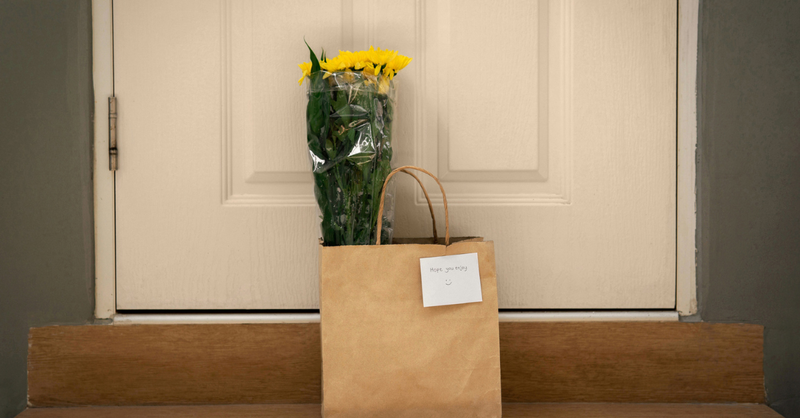 anonymous kindness leaving gift doorstep
