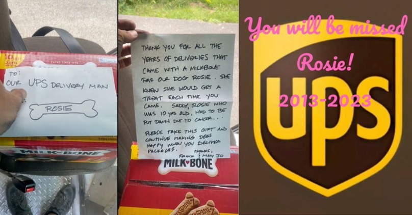UPS Driver Finds Devastating Note Waiting from Dog He Visited on His Route for Years