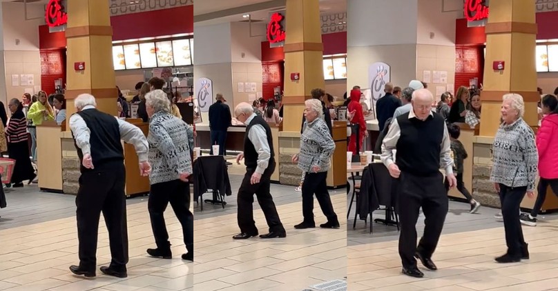 Elderly Couple Starts Dancing at the Mall Food Court and Their Moves Are Seriously Impressive