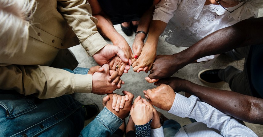 Group of people praying