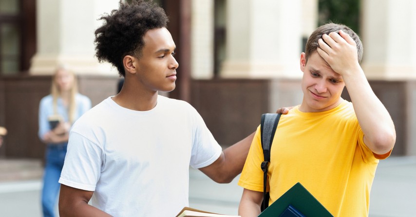 teen consoling or forgiving another teen love your enemies