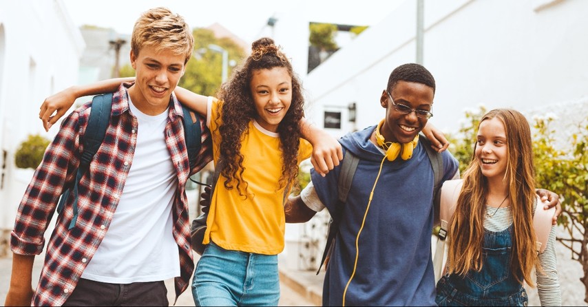 Teenagers hanging out together