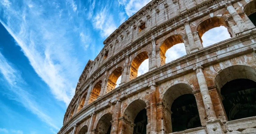 Roman colosseum, jesus on the cross, cross forbidden for romans