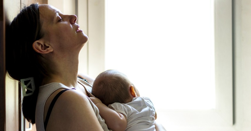 Mom with baby postpartum depression