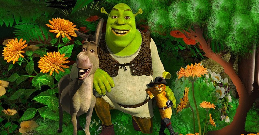 Shrek with Donkey and Puss n Boots