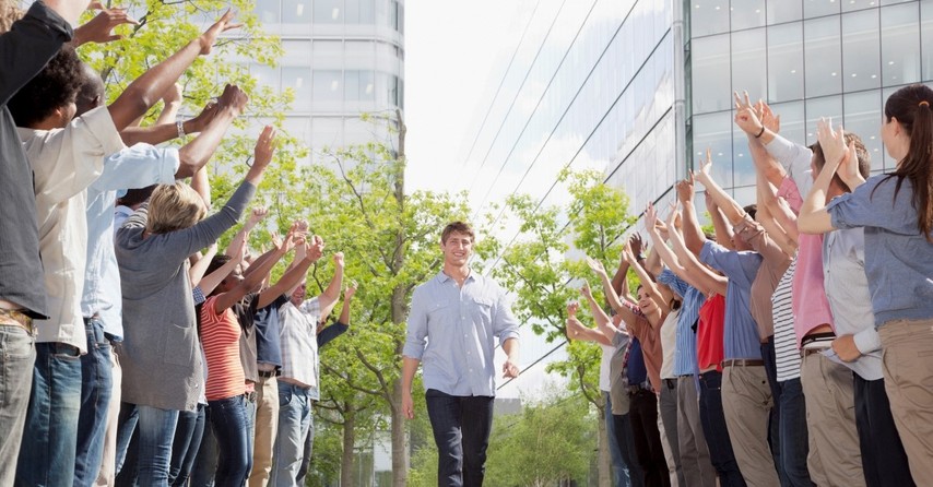 man walking past adoring fans, spiritual narcissist