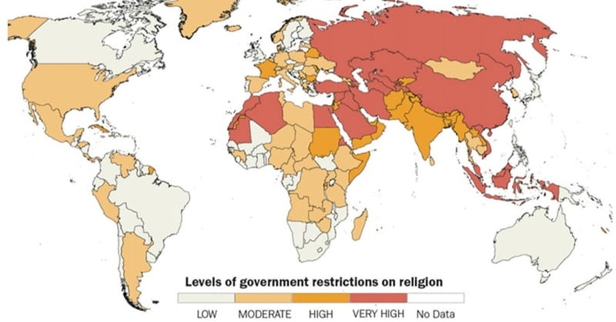 Study: Worldwide Downward Trend in Restrictions on Religion Reversed