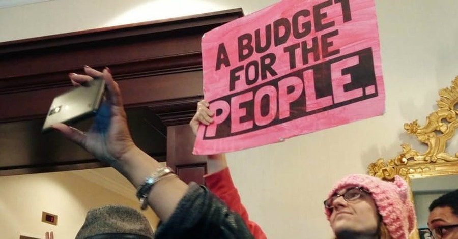 Liberal Protesters Target Heritage Foundation