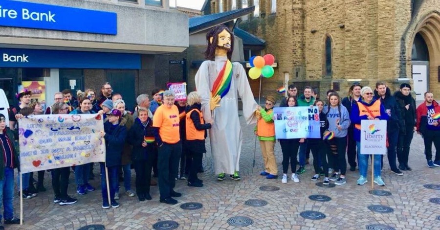 British City Protests Franklin Graham Visit with Giant Rainbow-Colored Jesus