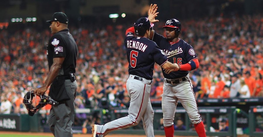 Washington Nationals Anthony Rendon, Juan Soto, Victor Robles