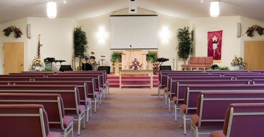 An empty church, 90 percent of protestant churches didn't meet in April