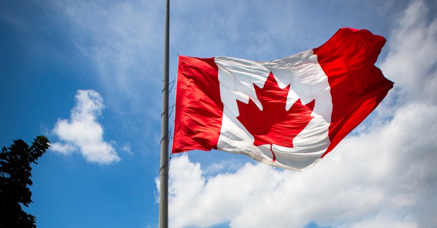 Canadian flag at half mast, Around 215 remains of children were discovered in a mass grave in Canada