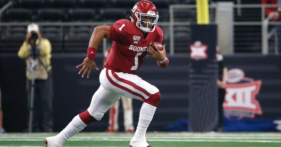 Jalen Hurts shares photo wearing No. 1 Oklahoma jersey