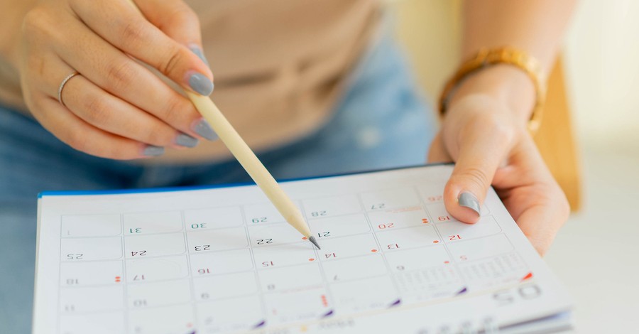 Woman calendar planning