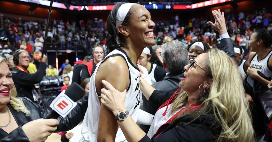 A'ja Wilson, who helped the Las Vegas Aces win their 1st WNBA