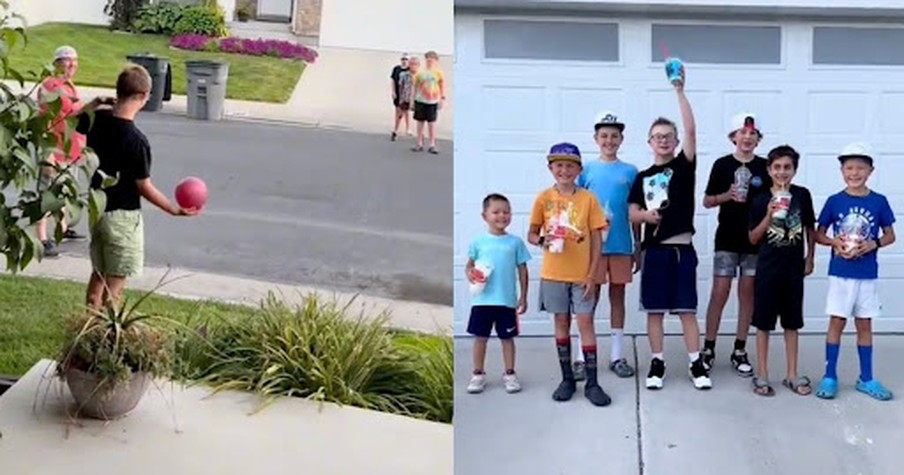 Teenager With Down Syndrome Enjoys Playing Kickball After Parents Organize Neighborhood Game