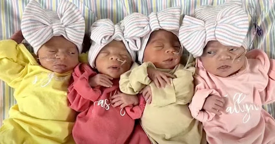 Family of Three Grows To Seven Overnight With Birth of Quadruplets