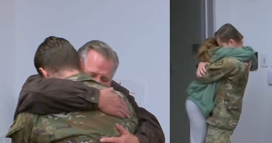 Proud Parents Get a Surprise Visit From Their Soldier Son After Over a Year Apart