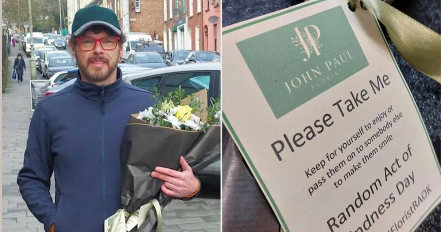 On Random Acts of Kindness Day, Florist Leaves Flowers Around the City for Strangers to Find