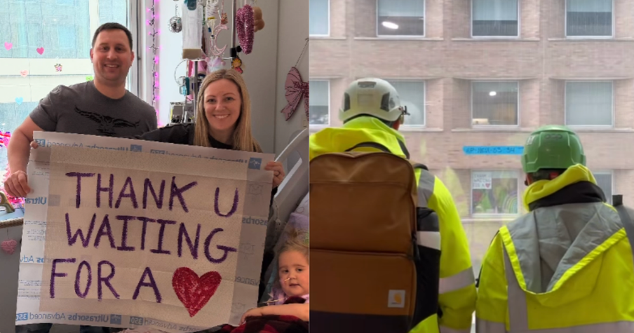 Construction Crew Lifts Spirits of Girl Awaiting Heart Transplant in the Sweetest Way