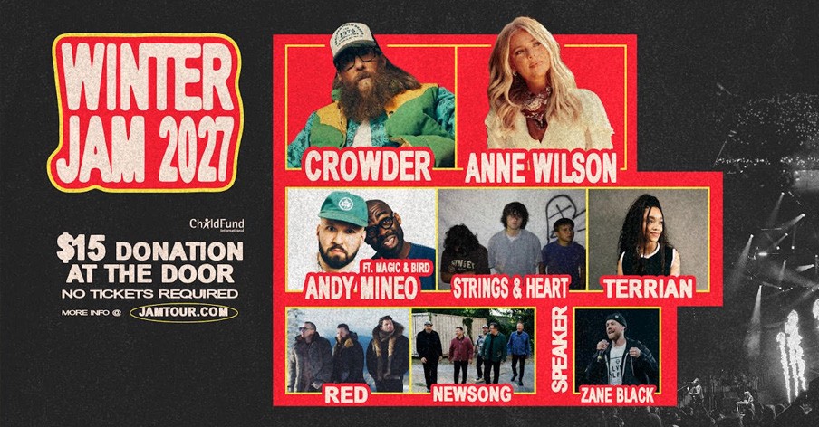 Winter Jam 2027 Brings Crowder, Anne Wilson, Andy Mineo, Strings & Heart, Terrian, RED & Newsong to Arenas Nationwide