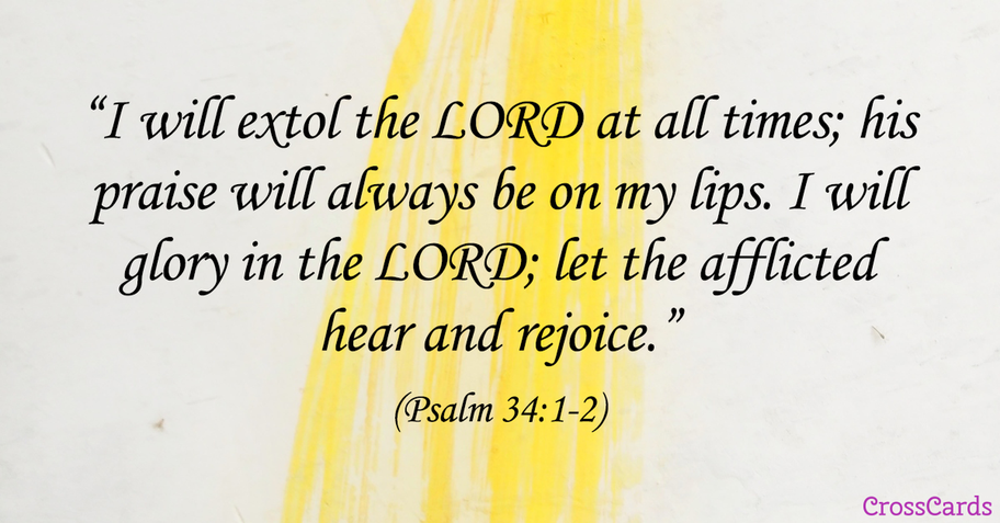 Psalm 34:1-2 Scripture Card