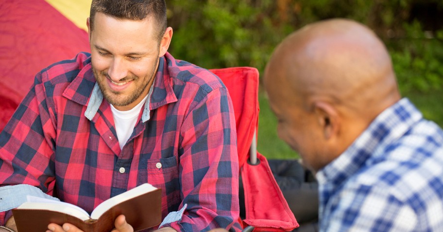 two men studying the bible