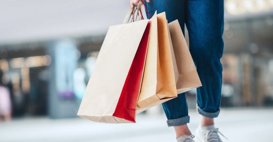 Woman carrying shopping bags