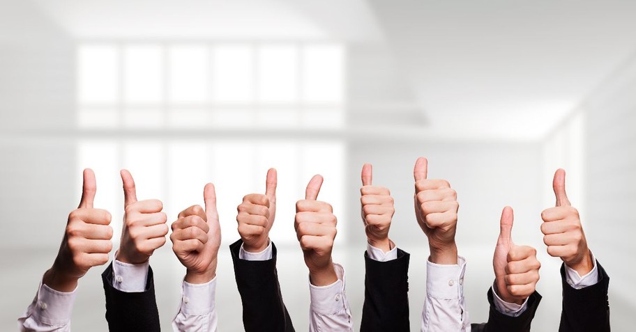 Raised thumbs up