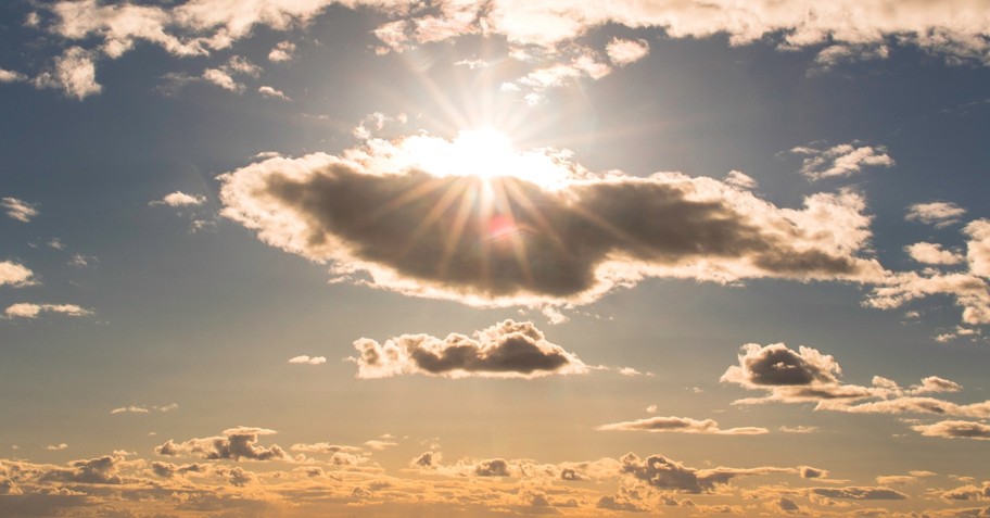 sun breaking through clouds