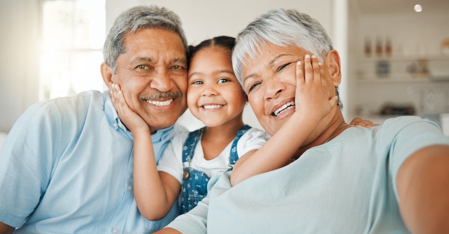 Happy Grandparents with grandchild