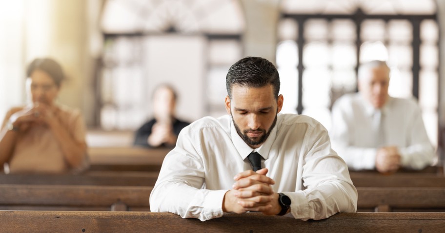 a man in church