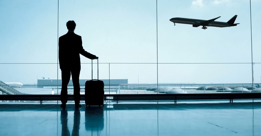 man waiting at airport, pray without ceasing