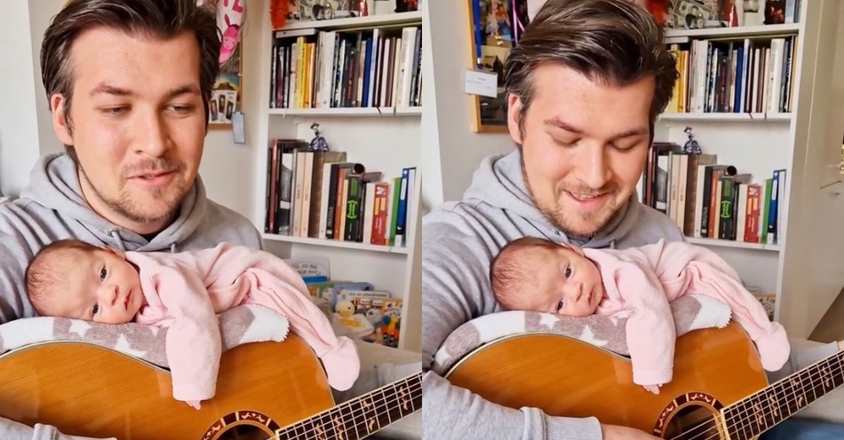 Father Sings 'Can't Help Falling In Love' to Infant Daughter in Precious Clip