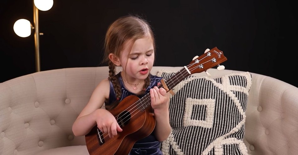 6-Year-Old Claire Crosby Ukulele Cover of 'Can't Help Falling In Love'