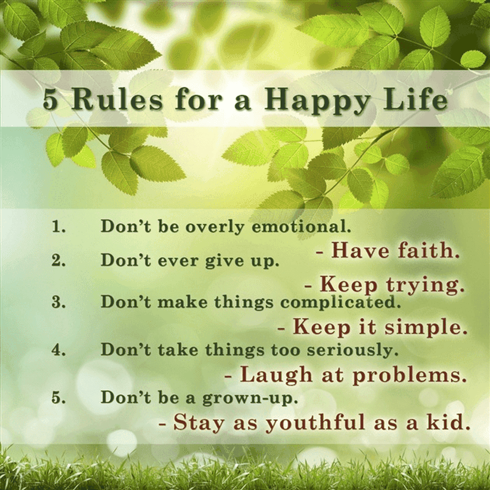 5 Rules for a Happy Life