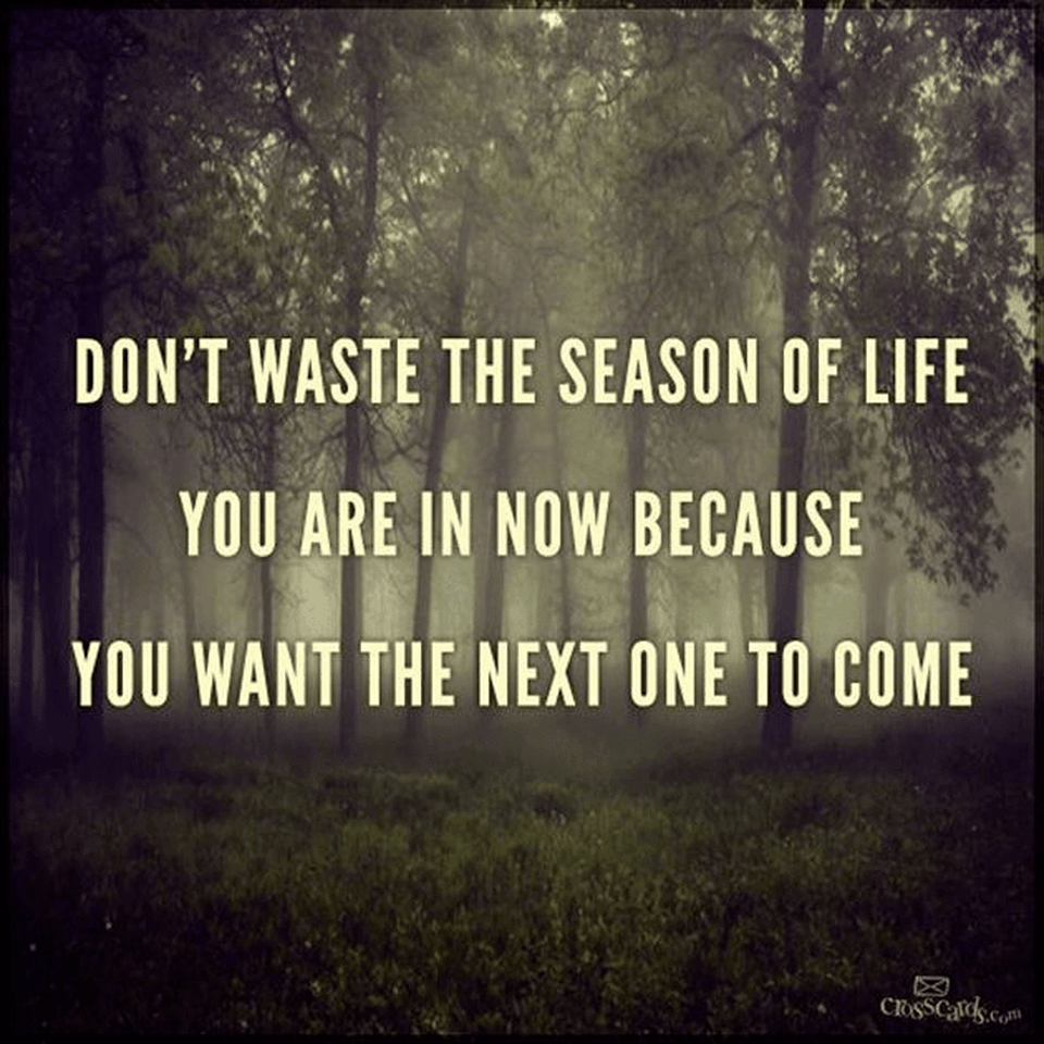 Don't Waste The Season of Life You're In