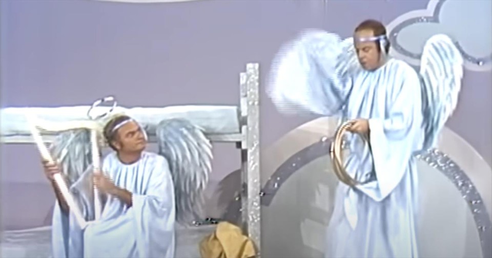 Tim Conway as a Rookie Angel Has Harvey Korman in Stitches in Hysterical  Sketch