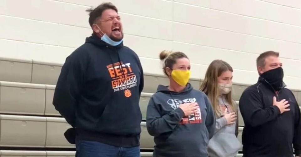 Audio Fails at High School Game Until Dad Stands Up and Belts Out the National Anthem