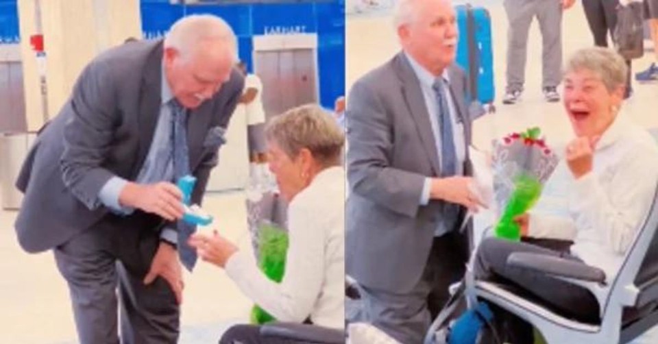 Man Has Folks Sobbing as He Pops the Question to High School Sweetheart 60 Years Later