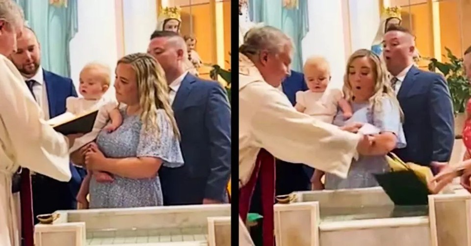 Baby's Slap Causes Trouble in Hilarious Baptism Gone Wrong