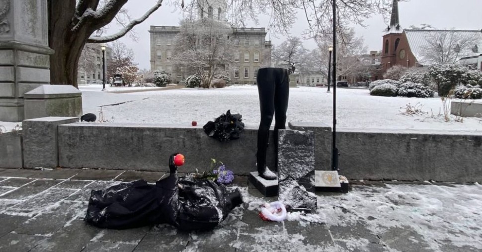 Controversy Erupts as Satanic Statue Near Nativity Scene Is Destroyed in New Hampshire